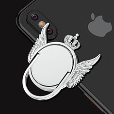 Apple iPhone 5S用スタンドタイプのスマートフォン ホルダー ユニバーサル バンカーリング 指輪型 S01 シルバー