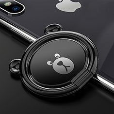 Apple iPhone 5S用スタンドタイプのスマートフォン ホルダー マグネット式 ユニバーサル バンカーリング 指輪型 S14 ブラック