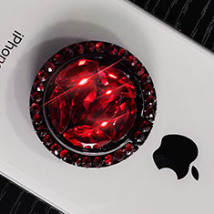 Apple iPhone 5S用スタンドタイプのスマートフォン ホルダー ユニバーサル バンカーリング 指輪型 S16 レッド
