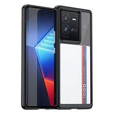 Vivo iQOO 10 Pro 5G用ハイブリットバンパーケース クリア透明 プラスチック カバー J01S Vivo ブラック