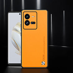 Vivo iQOO 10 Pro 5G用ケース 高級感 手触り良いレザー柄 S03 Vivo オレンジ