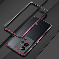 Vivo iQOO 11 Pro 5G用ケース 高級感 手触り良い アルミメタル 製の金属製 バンパー カバー Vivo レッド・ブラック