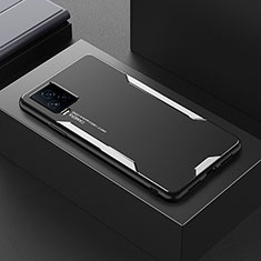 Vivo iQOO 7 5G用ケース 高級感 手触り良い アルミメタル 製の金属製 兼シリコン カバー PB1 Vivo シルバー