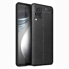 Vivo iQOO 7 5G用シリコンケース ソフトタッチラバー レザー柄 カバー WL2 Vivo ブラック