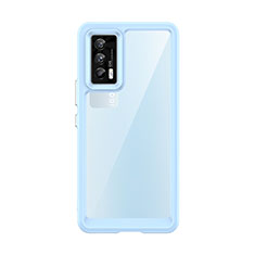 Vivo iQOO 7 India 5G用ハイブリットバンパーケース クリア透明 プラスチック カバー J01S Vivo ブルー