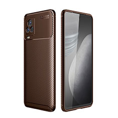 Vivo iQOO 7 Legend 5G用シリコンケース ソフトタッチラバー ツイル カバー S01 Vivo ブラウン