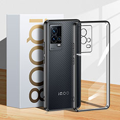 Vivo iQOO 8 5G用極薄ソフトケース シリコンケース 耐衝撃 全面保護 クリア透明 H01 Vivo ブラック