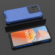 Vivo iQOO Neo6 5G用360度 フルカバー ハイブリットバンパーケース クリア透明 プラスチック カバー AM2 Vivo ネイビー