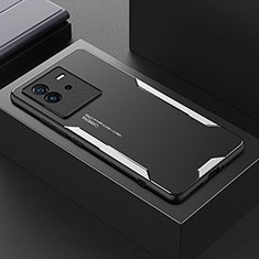 Vivo iQOO Neo6 5G用ケース 高級感 手触り良い アルミメタル 製の金属製 兼シリコン カバー PB1 Vivo シルバー