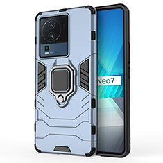 Vivo iQOO Neo7 SE用ハイブリットバンパーケース プラスチック アンド指輪 マグネット式 Vivo ネイビー