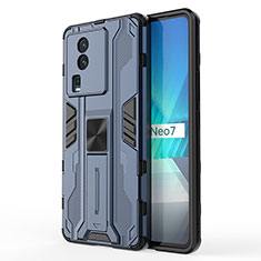 Vivo iQOO Neo7 SE用ハイブリットバンパーケース スタンド プラスチック 兼シリコーン カバー マグネット式 KC1 Vivo ネイビー