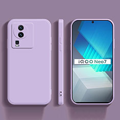 Vivo iQOO Neo7 SE用360度 フルカバー極薄ソフトケース シリコンケース 耐衝撃 全面保護 バンパー Vivo ラベンダー