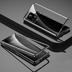 Vivo iQOO U3 5G用ケース 高級感 手触り良い アルミメタル 製の金属製 360度 フルカバーバンパー 鏡面 カバー Vivo ブラック