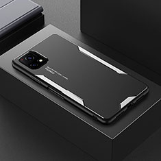 Vivo iQOO U3x 5G用ケース 高級感 手触り良い アルミメタル 製の金属製 兼シリコン カバー PB1 Vivo シルバー