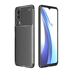 Vivo iQOO Z3 5G用シリコンケース ソフトタッチラバー ツイル カバー S01 Vivo ブラック