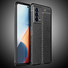 Vivo iQOO Z5 5G用シリコンケース ソフトタッチラバー レザー柄 カバー WL2 Vivo ブラック