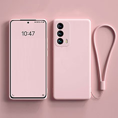 Vivo iQOO Z5 5G用360度 フルカバー極薄ソフトケース シリコンケース 耐衝撃 全面保護 バンパー Vivo ピンク