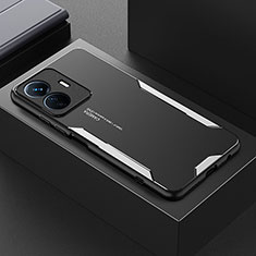 Vivo iQOO Z6 Lite 5G用ケース 高級感 手触り良い アルミメタル 製の金属製 兼シリコン カバー PB1 Vivo シルバー