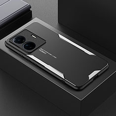 Vivo iQOO Z6 Pro 5G用ケース 高級感 手触り良い アルミメタル 製の金属製 兼シリコン カバー PB1 Vivo シルバー