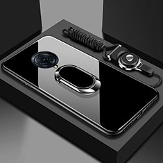 Vivo Nex 3 5G用ハイブリットバンパーケース プラスチック 鏡面 カバー アンド指輪 マグネット式 Vivo ブラック