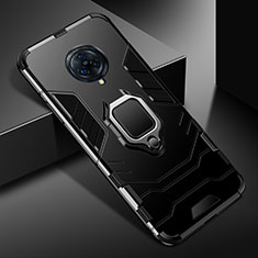 Vivo Nex 3S用ハイブリットバンパーケース プラスチック アンド指輪 マグネット式 Vivo ブラック