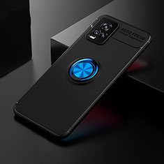 Vivo V20 (2021)用極薄ソフトケース シリコンケース 耐衝撃 全面保護 アンド指輪 マグネット式 バンパー SD1 Vivo ネイビー・ブラック