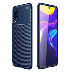 Vivo V21s 5G用シリコンケース ソフトタッチラバー ツイル カバー S01 Vivo ネイビー