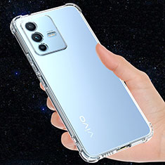 Vivo V23 5G用極薄ソフトケース シリコンケース 耐衝撃 全面保護 クリア透明 T03 Vivo クリア