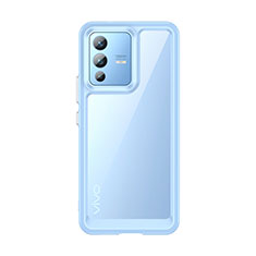 Vivo V23 5G用ハイブリットバンパーケース クリア透明 プラスチック カバー J01S Vivo ブルー