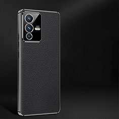 Vivo V23 5G用ケース 高級感 手触り良いレザー柄 JB2 Vivo ブラック