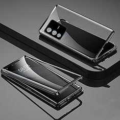 Vivo V23 Pro 5G用ケース 高級感 手触り良い アルミメタル 製の金属製 360度 フルカバーバンパー 鏡面 カバー P03 Vivo ブラック