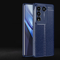 Vivo V27 Pro 5G用シリコンケース ソフトタッチラバー レザー柄 カバー Vivo ネイビー