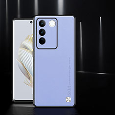 Vivo V27e 5G用ケース 高級感 手触り良いレザー柄 S03 Vivo ラベンダー