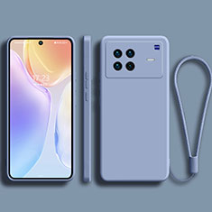 Vivo X Note用360度 フルカバー極薄ソフトケース シリコンケース 耐衝撃 全面保護 バンパー YK1 Vivo ラベンダーグレー