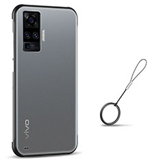 Vivo X51 5G用ハードカバー クリスタル クリア透明 H01 Vivo ブラック