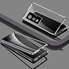 Vivo X70 5G用ケース 高級感 手触り良い アルミメタル 製の金属製 360度 フルカバーバンパー 鏡面 カバー P01 Vivo シルバー