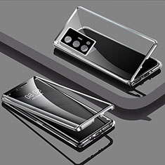 Vivo X70 Pro+ Plus 5G用ケース 高級感 手触り良い アルミメタル 製の金属製 360度 フルカバーバンパー 鏡面 カバー P01 Vivo シルバー