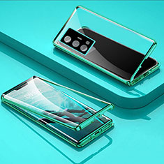 Vivo X70 Pro+ Plus 5G用ケース 高級感 手触り良い アルミメタル 製の金属製 360度 フルカバーバンパー 鏡面 カバー P01 Vivo グリーン