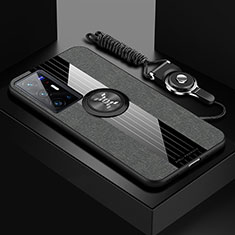 Vivo X70 Pro+ Plus 5G用極薄ソフトケース シリコンケース 耐衝撃 全面保護 アンド指輪 マグネット式 バンパー X03L Vivo グレー