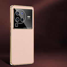 Vivo X80 Pro 5G用ケース 高級感 手触り良いレザー柄 JB2 Vivo ピンク