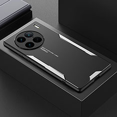 Vivo X90 Pro 5G用ケース 高級感 手触り良い アルミメタル 製の金属製 兼シリコン カバー PB1 Vivo シルバー