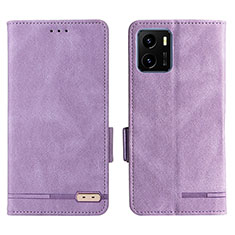 Vivo Y01A用手帳型 レザーケース スタンド カバー L07Z Vivo パープル