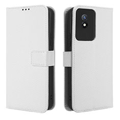 Vivo Y02A用手帳型 レザーケース スタンド カバー BY1 Vivo ホワイト