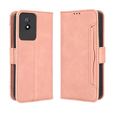 Vivo Y02t用手帳型 レザーケース スタンド カバー BY3 Vivo ピンク