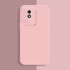 Vivo Y11 (2023)用360度 フルカバー極薄ソフトケース シリコンケース 耐衝撃 全面保護 バンパー Vivo ピンク