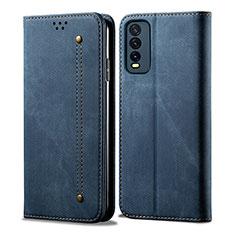 Vivo Y12s (2021)用手帳型 布 スタンド B01S Vivo ネイビー