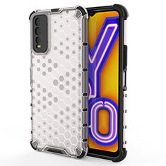 Vivo Y12s (2021)用360度 フルカバー ハイブリットバンパーケース クリア透明 プラスチック カバー AM2 Vivo ホワイト