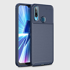 Vivo Y17用シリコンケース ソフトタッチラバー ツイル カバー S02 Vivo ネイビー