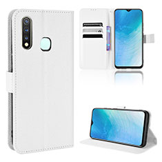 Vivo Y19用手帳型 レザーケース スタンド カバー BY1 Vivo ホワイト