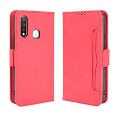 Vivo Y19用手帳型 レザーケース スタンド カバー BY3 Vivo レッド